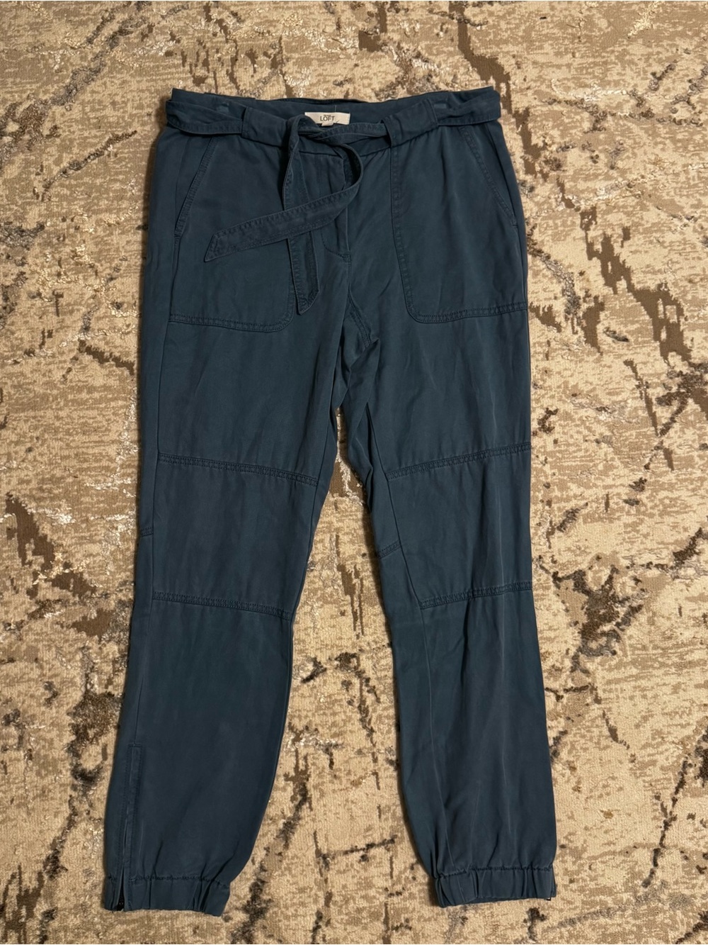 LOFT Lyocell women’s Blue Tie-Waist Casual Pants- 6T